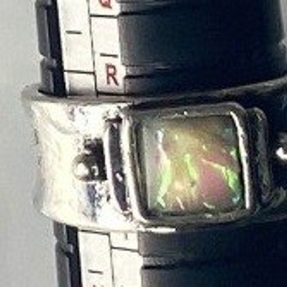Silver tone Square Ring Women's Size 9 Adjustable Fashion Statement 9.75